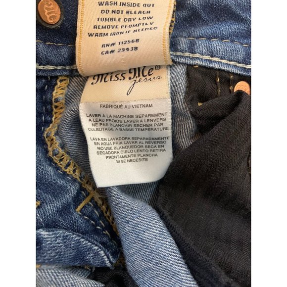 MISS ME Mid-Short Embellished Cut-Off Jean Shorts Sz 27 - Picture 11 of 12